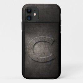 Grunge Metal Monogram Iphone Case für Ihm