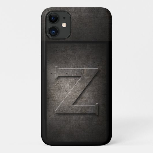 Grunge Metal Z Monogram Iphone Case (Rückseite)