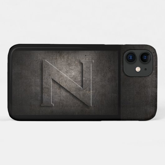 Grunge Metal Z Monogram Iphone Case (Rückseite (Horizontal))