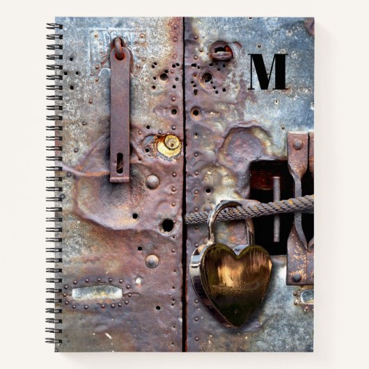 Grunge Metallic Secret Heart Diary Notebook Notizbuch (Vorderseite)