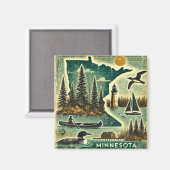 Grunge Minnesota Magnet (Vorderseite/Rückseite)