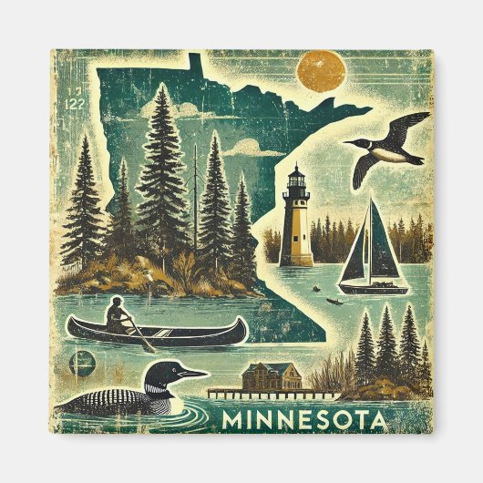 Grunge Minnesota Magnet (Vorne)
