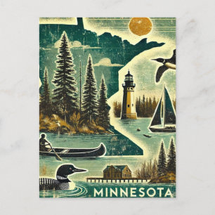 Grunge Minnesota Postkarte