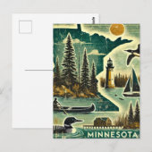 Grunge Minnesota Postkarte (Vorne/Hinten)
