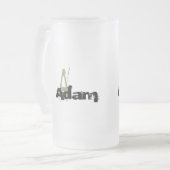 Grunge Mit Monogramm Mattglas Bierglas (Vorderseite Links)