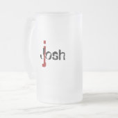 Grunge Mit Monogramm Mattglas Bierglas (Vorderseite Links)