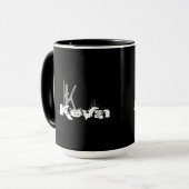 Grunge mit Monogramm Tasse (Vorderseite Links)