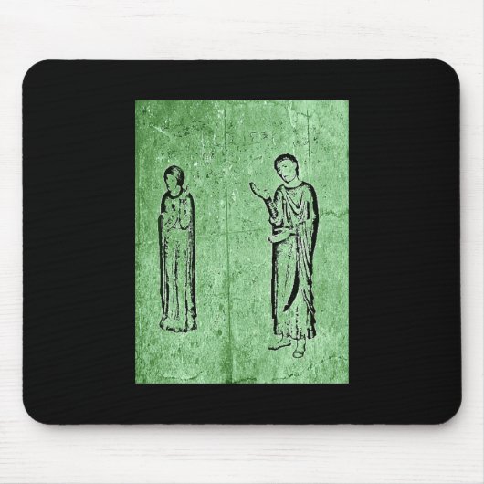 Grunge Mittelalterliche Statuen Mousepad (Vorne)