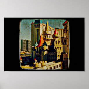 Grunge Mittelalterliches Schloss Poster