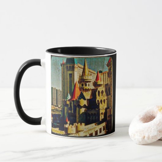 Grunge Mittelalterliches Schloss Tasse (Mit Donut)
