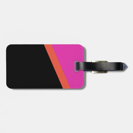 Grunge Monogram Black Pink Gepäckanhänger (Rückseite horizontal)