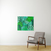 Grunge Monstera Blätter Nr. 2 Klein Wandteppich (Beispiel (Horizontal))