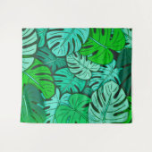 Grunge Monstera verlässt #2 groß Wandteppich (Vorderseite (Horizontal))