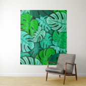 Grunge Monstera verlässt #2 groß Wandteppich (Beispiel)