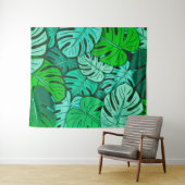 Grunge Monstera verlässt #2 groß Wandteppich (Beispiel (Horizontal))