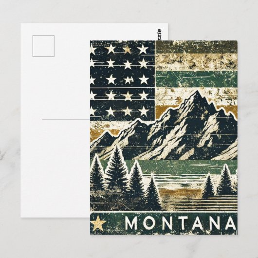 Grunge Montana Postkarte (Vorne/Hinten)