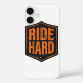 Grunge Motorcycle "Ride Hard" Shield Case-Mate iPhone Hülle (Rückseite)
