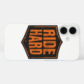 Grunge Motorcycle "Ride Hard" Shield Case-Mate iPhone Hülle (Rückseite (Horizontal))