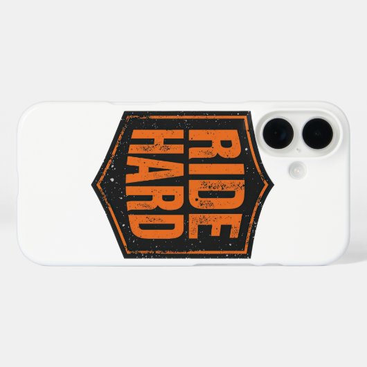 Grunge Motorcycle "Ride Hard" Shield Case-Mate iPhone Hülle (Rückseite (Horizontal))