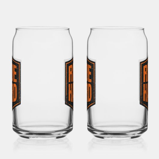 Grunge Motorcycle "Ride Hard" Shield Dosenglas (Links)