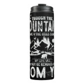 Grunge Mountain Scripture Liebe Design Thermosbecher (Vorderseite)