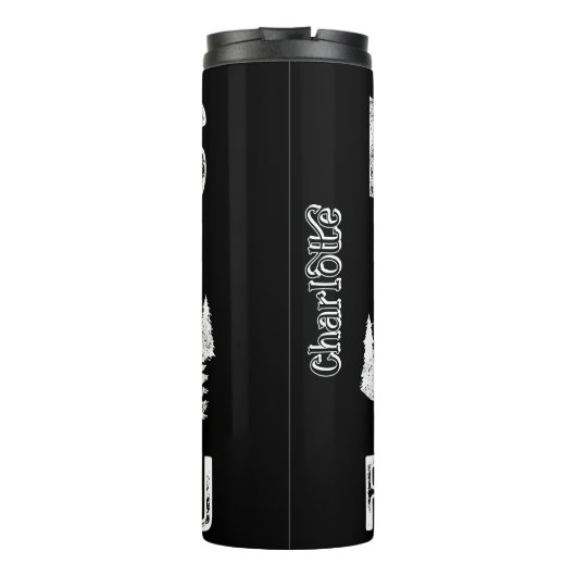 Grunge Mountain Scripture Liebe Design Thermosbecher (Rückseite)