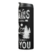 Grunge Mountain Scripture Liebe Design Thermosbecher (Nach rechts gedreht)