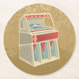Grunge-Münzspielautomat Runder Pappuntersetzer