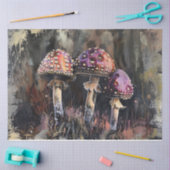 Grunge Mushrooms Illustration Dekoupage Seidenpapier (Basteln)
