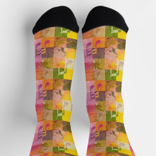 Grunge Music Symbols | Kunst der ästhetischen Musi Socken (Oben)