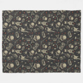 Grunge-Musik-Schädelkreuz Fleecedecke (Vorderseite (Horizontal))