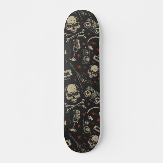 Grunge-Musik-Schädelkreuz Skateboard (Vorne)