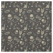 Grunge-Musik-Schädelkreuz Stoff (Muster)