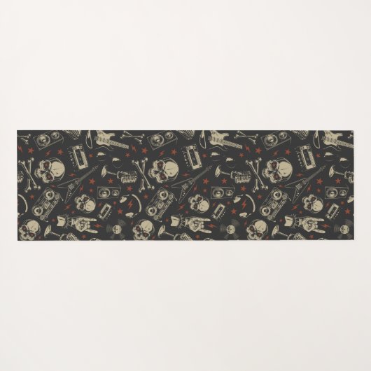 Grunge-Musik-Schädelkreuz Yogamatte (Rückseite (Horizontal))