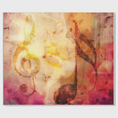 Grunge-Musiknote mit Geige Geschenkpapier (Flach)