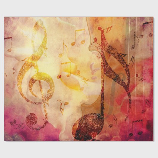 Grunge-Musiknote mit Geige Geschenkpapier (Flach)