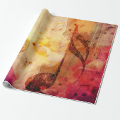 Grunge-Musiknote mit Geige Geschenkpapier (Ungerollt)