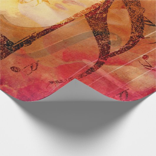 Grunge-Musiknote mit Geige Geschenkpapier (Ecke)