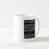 Grunge-Musiknoten Kaffeetasse (VorderseiteRechts)