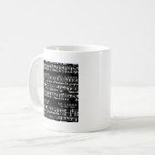 Grunge-Musiknoten Kaffeetasse (Vorderseite Links)