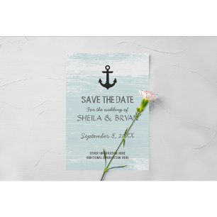 Grunge Nautic Save the Date Postcard Ankündigungspostkarte