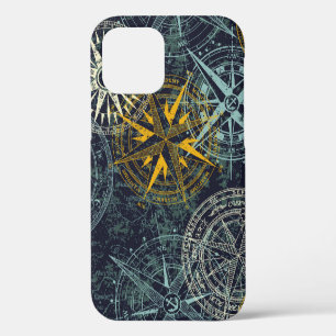 Grunge nautische Rose Wind Kompass vintage vintage iPhone 12 Hülle