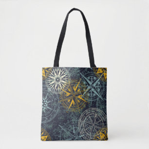Grunge nautische Rose Windkompass Vintag Vintag  Tasche