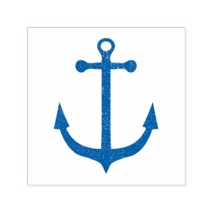 Grunge Navyblauer nautischer Anker Selbstfärbestem Permastempel