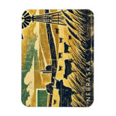 Grunge Nebraska Magnet (Vertikal)