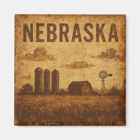 Grunge Nebraska Magnet (Vorne)