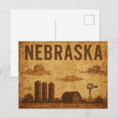 Grunge Nebraska Postkarte (Vorne/Hinten)