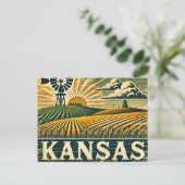 Grunge Nebraska Postkarte (Stehend Vorderseite)