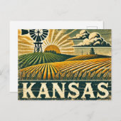 Grunge Nebraska Postkarte (Vorne/Hinten)