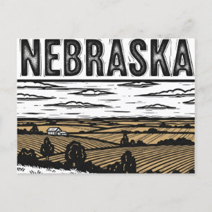 Grunge Nebraska-Postkarte Postkarte